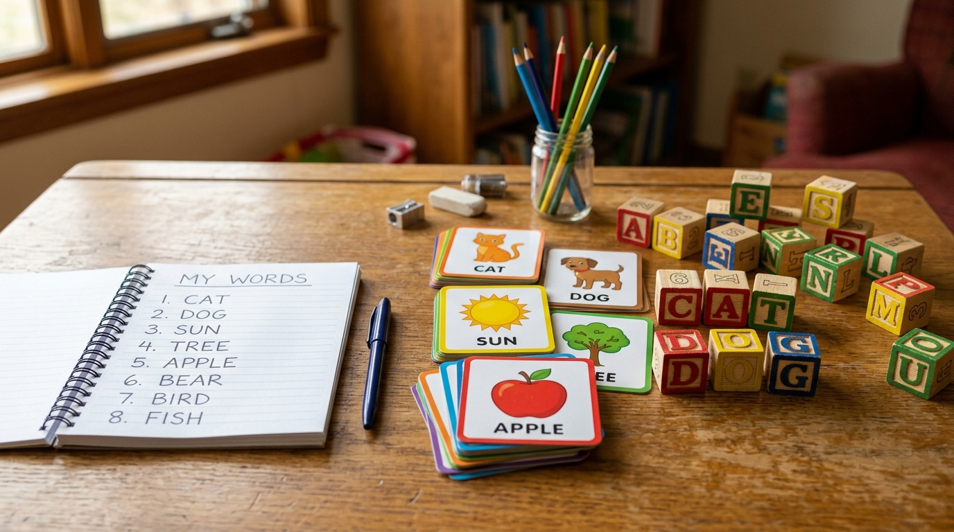 woordenschat uitbreiden spelletjes 5 jaar activiteiten voor kinderen - educatief spelen Kind oefent met woordenschat uitbreiden spelletjes 5 jaar thuis - DotasToys blog