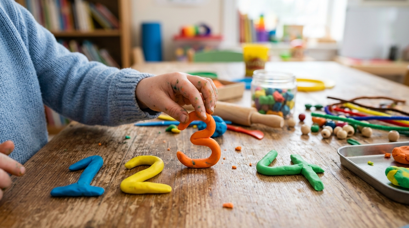 Kind oefent met cijfers oefenen 4 jarige thuis thuis - DotasToys blog
