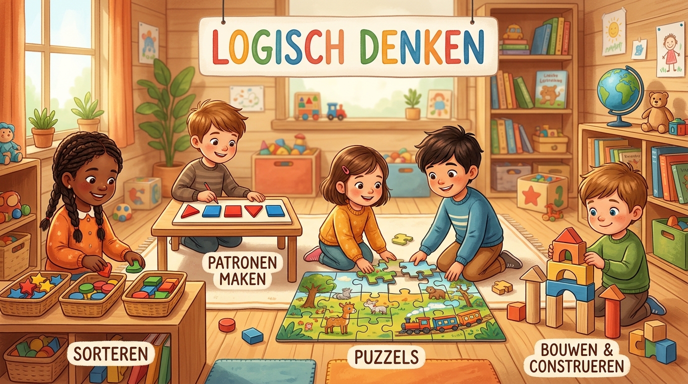 Ouder helpt kind met logisch denken ontwikkelen 5 jaar - spelend leren logisch denken ontwikkelen 5 jaar - praktische tips voor ouders | DotasToys