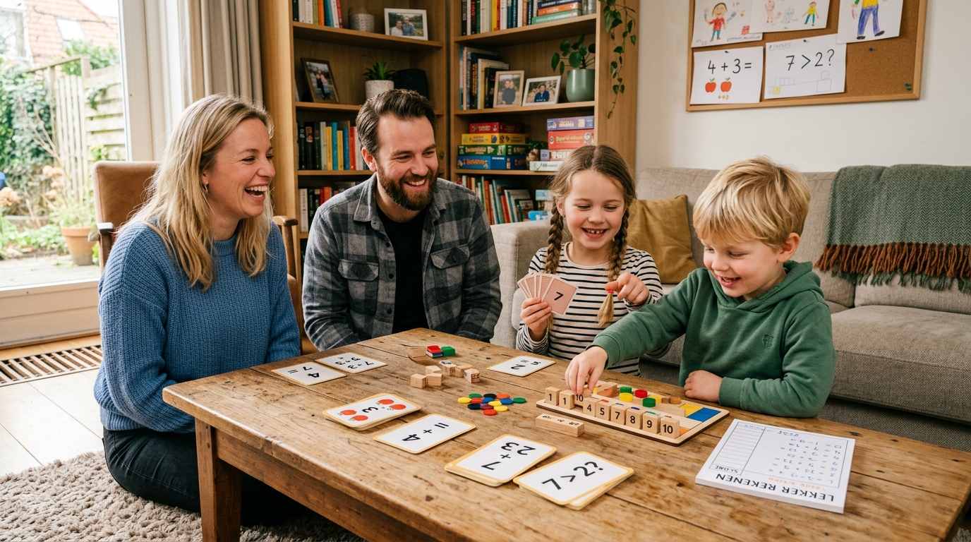 Kind oefent met optellen aftrekken spelletjes 6 jaar thuis - DotasToys blog