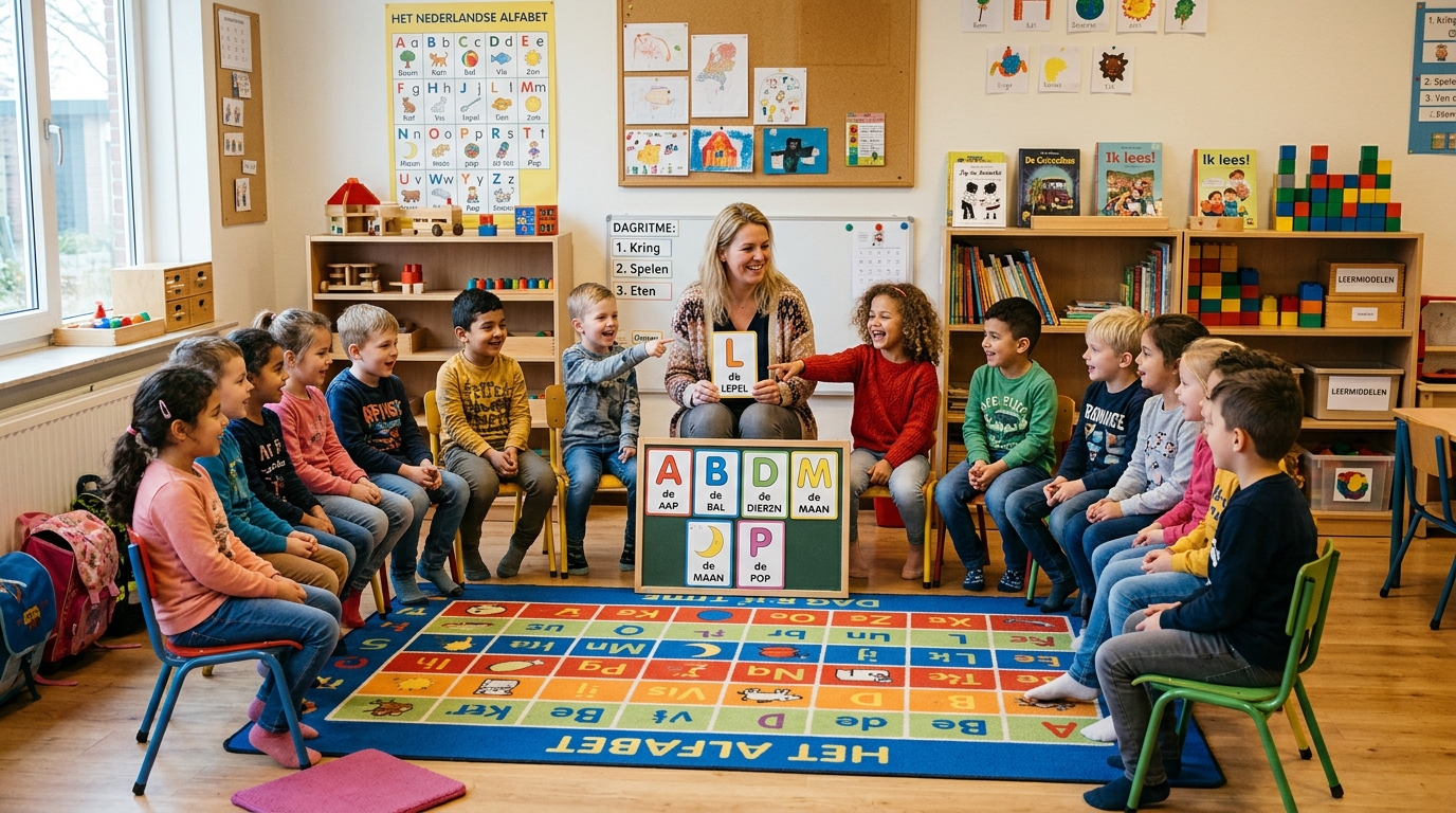 Kind oefent met klank letter verbinding spelletjes groep thuis - DotasToys blog