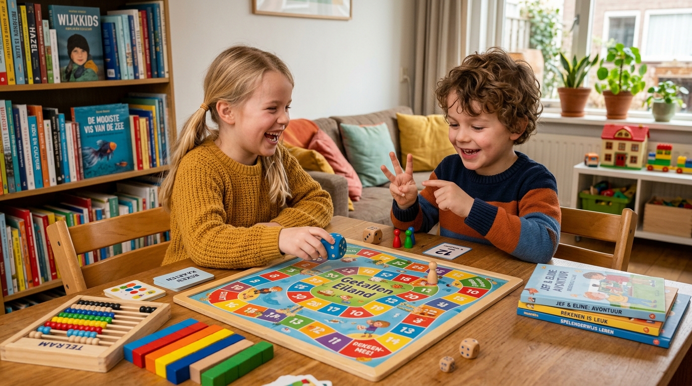 Kind oefent met rekenen tot 20 oefenen thuis - DotasToys blog