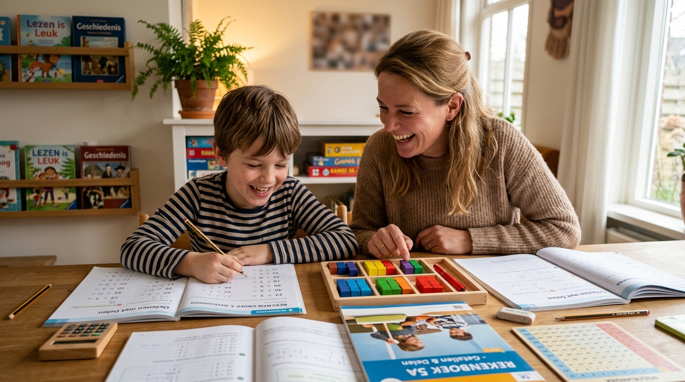 delen leren groep 5 thuis activiteiten voor kinderen - educatief spelen Kind oefent met delen leren groep 5 thuis thuis - DotasToys blog
