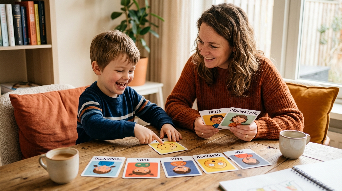 Kind oefent met sociale ontwikkeling speelgoed peuter 4 jaar thuis - DotasToys blog