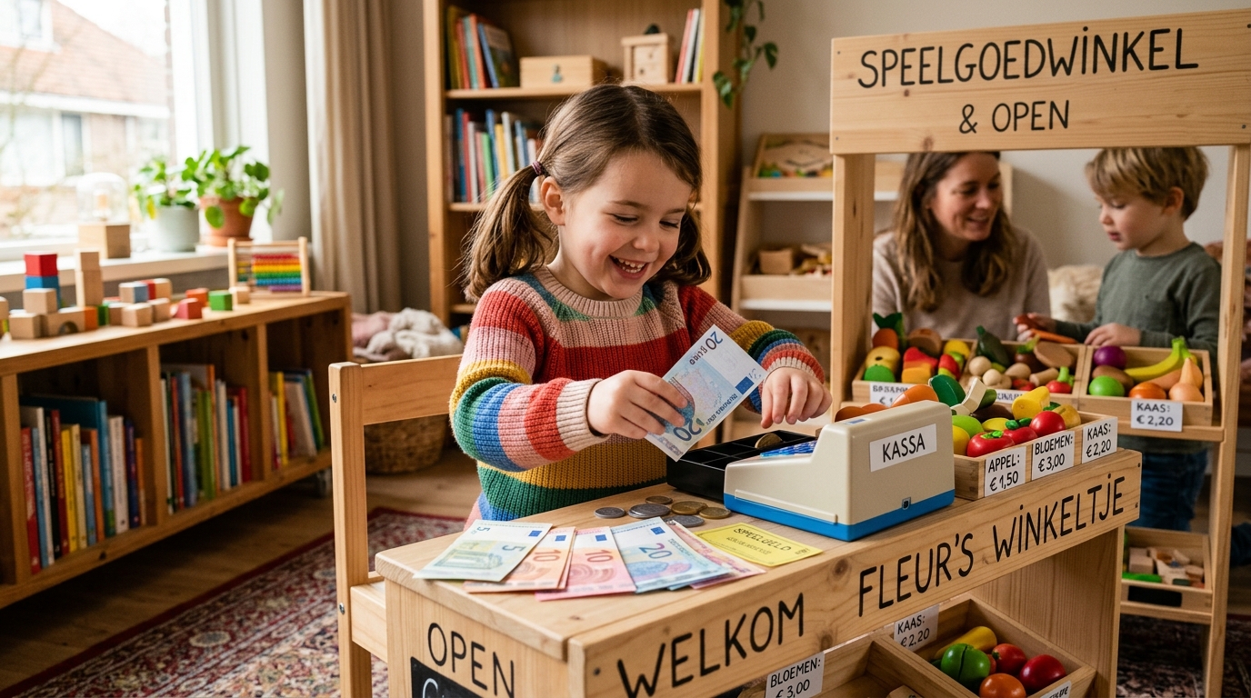 Kind oefent met spelend leren nieuwe schooljaar voorbereiden thuis - DotasToys blog