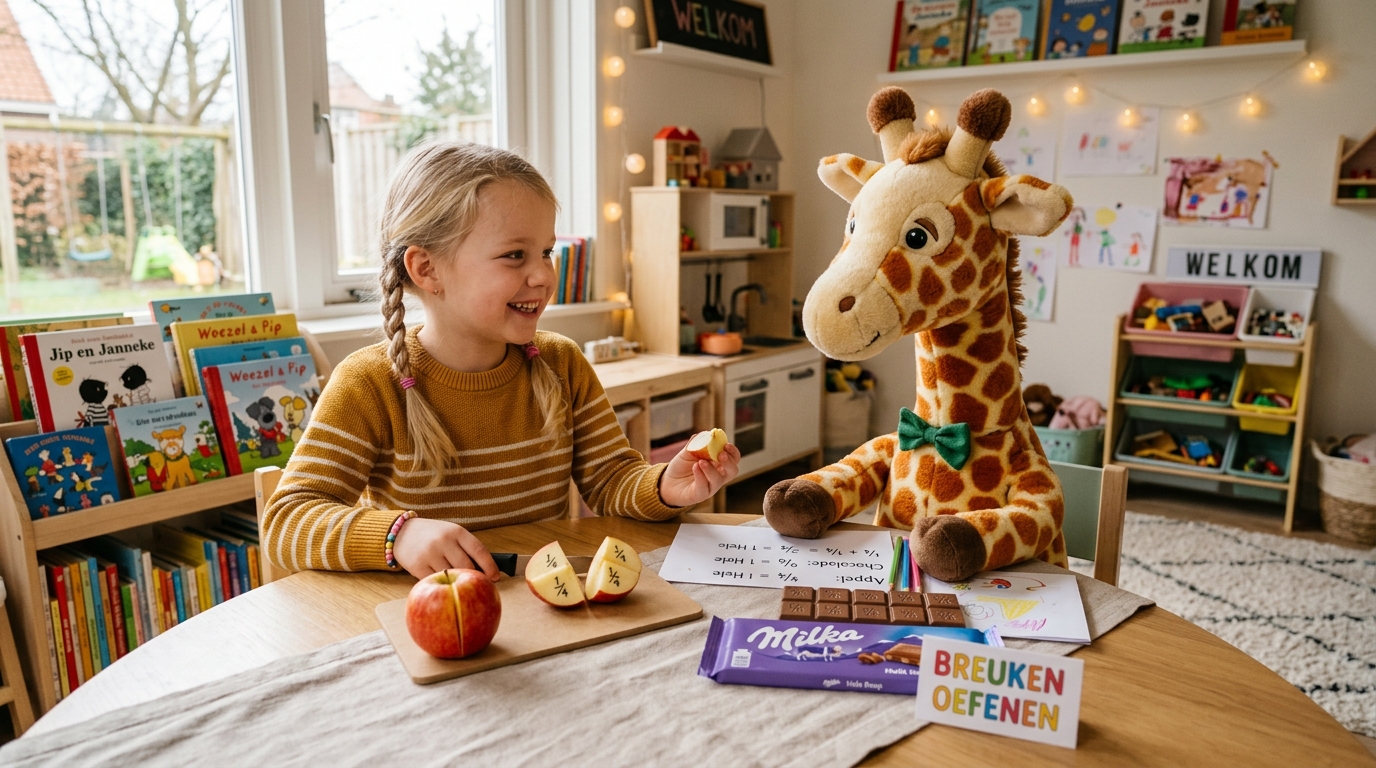 Kind oefent met breuken leren spelletjes 9 jaar thuis - DotasToys blog