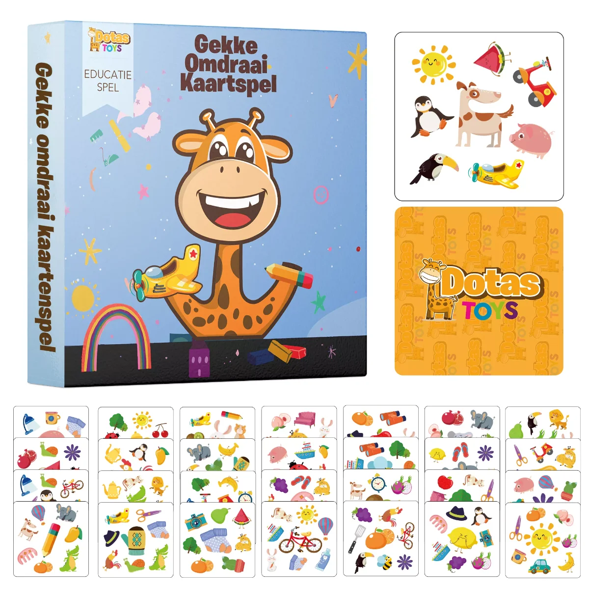 Gekke Omdraai Kaartspel — educatief kaartspel voor kinderen